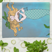 Zeemeermin en zegel theedoek (Gevouwen)