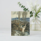 Zeemeermin en zwaardsman briefkaart (Staand voorkant)