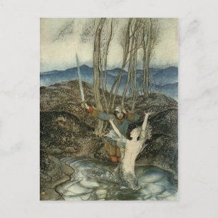 Zeemeermin en zwaardsman briefkaart