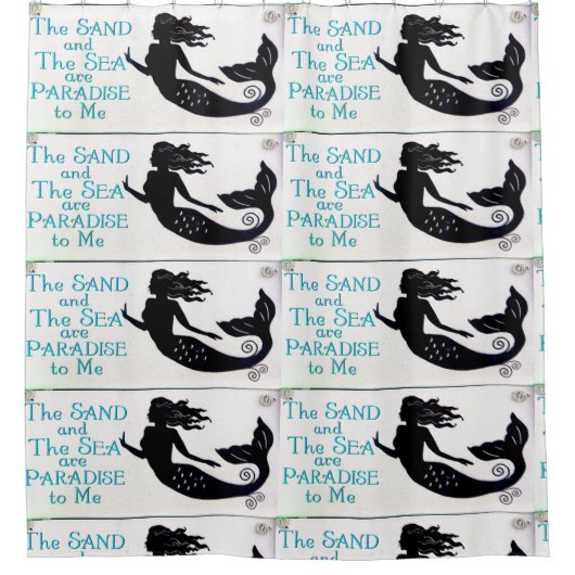 zeemeermin en zwempatroon van zee douchegordijn (Voorkant)