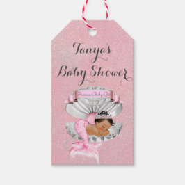 Zeemeermin Etnische Baby Meisje Roze Schelp Parels Cadeaulabel