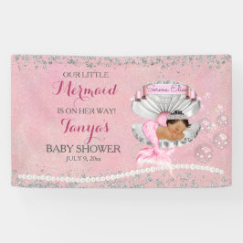 Zeemeermin Etnische Baby Roze Schelp Parels Spandoek