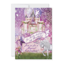 Zeemeermin Fairy Unicorn Castle Enchanted Invitati