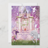 Zeemeermin Fairy Unicorn Castle Enchanted Invitati Kaart (Achterkant)