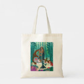 Zeemeermin Familie (bruine huid en ogen) Canvas ta Tote Bag (Achterkant)