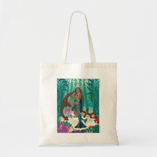 Zeemeermin Familie (bruine huid en ogen) Canvas ta Tote Bag (Voorkant)