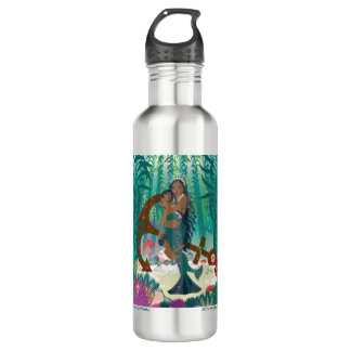 Zeemeermin Familie (bruine huid en ogen) Waterfles Waterfles