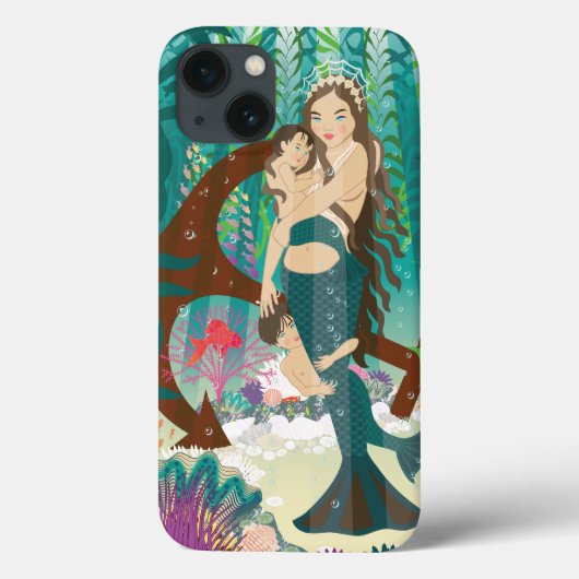 Zeemeermin familie (brunettes) Case-Mate iPhone case (Achterkant)