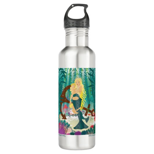 Zeemeermin familie (lichte blondjes) Waterfles (Voorkant)