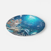 Zeemeermin Fantasie Blondine Enchanted Beach Party Papieren Bordje (Gekanteld)