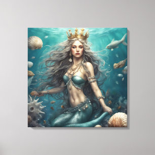 Zeemeermin Fantasie Canvas Afdruk