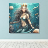 Zeemeermin Fantasie Canvas Afdruk (Insitu (Houten vloer))