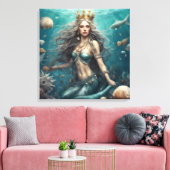Zeemeermin Fantasie Canvas Afdruk (Insitu (Woonkamer))