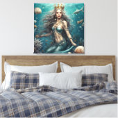Zeemeermin Fantasie Canvas Afdruk (Insitu (Slaapkamer))