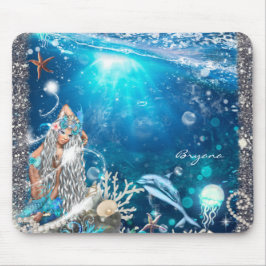 Zeemeermin Fantasy Blond Betoverde Strand Computer Muismat