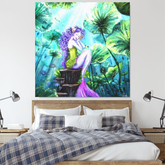 Zeemeermin Fantasy Canvas Print (Insitu (Slaapkamer))