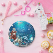 Zeemeermin Fantasy Red Head Enchanted Beach Party Papieren Bordje (Feest)