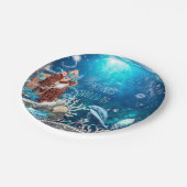 Zeemeermin Fantasy Red Head Enchanted Beach Party Papieren Bordje (Gekanteld)