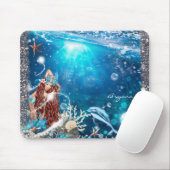 Zeemeermin Fantasy Rode Hoofd Betoverde Strand Muismat (Met muis)