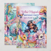 Zeemeermin Fee Magische Verjaardagsfeest Kaart (Voorkant / Achterkant)