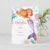 Zeemeermin Feestje 2 Kaart (Staand voorkant)