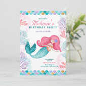 Zeemeermin Feestje Kaart (Staand voorkant)