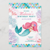 Zeemeermin Feestje Kaart (Voorkant / Achterkant)