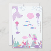 Zeemeermin Feestuitnodiging, Zeemeermin Verjaardag Kaart (Achterkant)