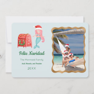 Zeemeermin Feliz Navidad Foto Wenskaart Kaart