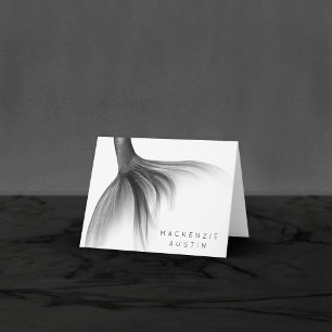 Zeemeermin Folie staart Zilveren Faux Chrome Cus Bedankkaart