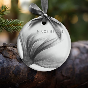 Zeemeermin Folie staart   Zilveren Faux Chrome Cus Keramisch Ornament