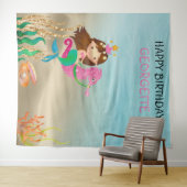 Zeemeermin foto achtergrond wandtapijt wandkleed (In Situ (horizontaal))