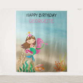 Zeemeermin foto achtergrond wandtapijt wandkleed