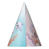 Zeemeermin Foto onder het zee Verjaardag Feesthoedjes (Achterkant)