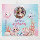 Zeemeermin Foto onder het zee Verjaardag Likeurfles Etiket (Enkel label)