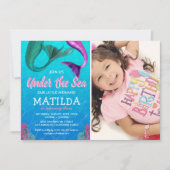 Zeemeermin Foto Onder Zee Zwembad Verjaardag Kaart (Voorkant)