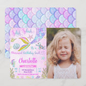 Zeemeermin foto uitnodiging (Voorkant / Achterkant)