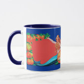 Zeemeermin Fruitkrat Label Kunst Koffie Mok (Links)