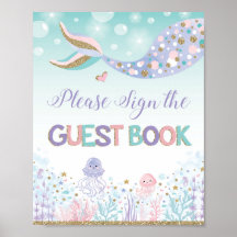 Zeemeermin gastboek bord onderzee decor