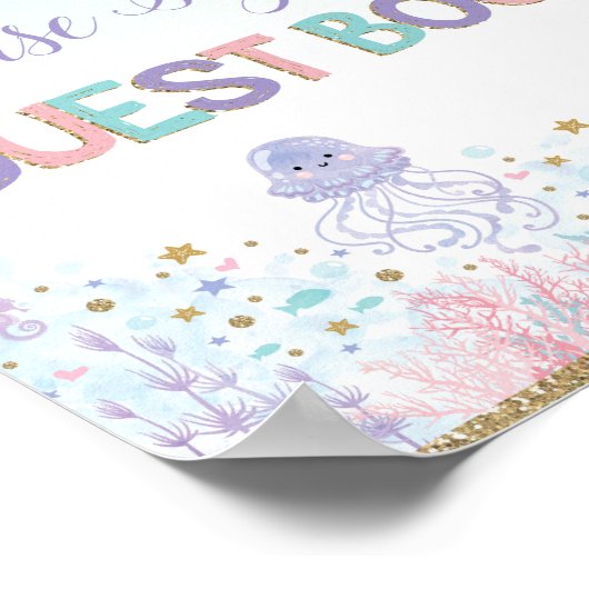 Zeemeermin gastensign onder de zee decoratie (Hoek)