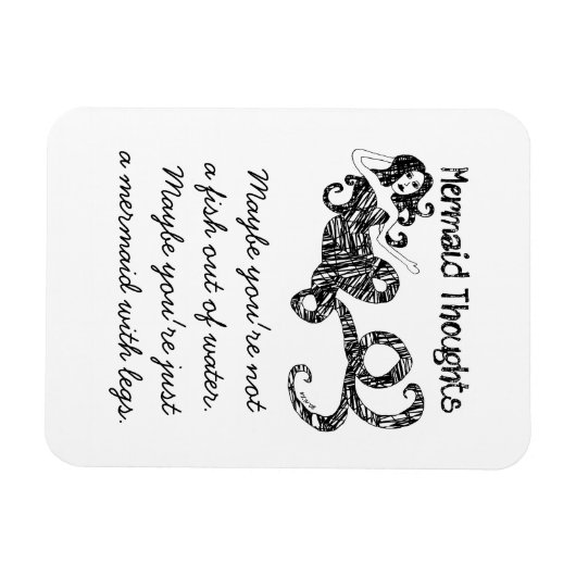 Zeemeermin Gedachten: Vis uit het water Magneet (Horizontaal)