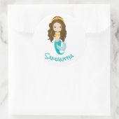 Zeemeermin Geel Classic Ronde Sticker (Tas)