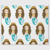 Zeemeermin geel inpakpapier (Vlak)