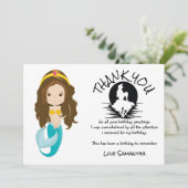 Zeemeermin Gele Verjaardag Bedankt Kaart (Staand voorkant)