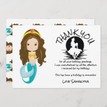 Zeemeermin Gele Verjaardag Bedankt