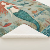 Zeemeermin gepersonaliseerd sherpa deken (3/4)