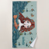 zeemeermin gepersonaliseerd strandlaken (Voorkant)