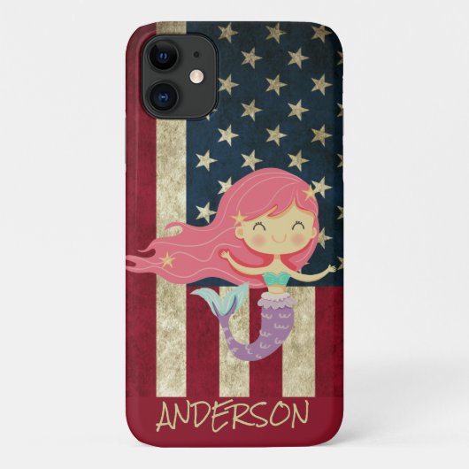 Zeemeermin Gepersonaliseerde Amerikaanse Case-Mate iPhone Case (Achterkant)