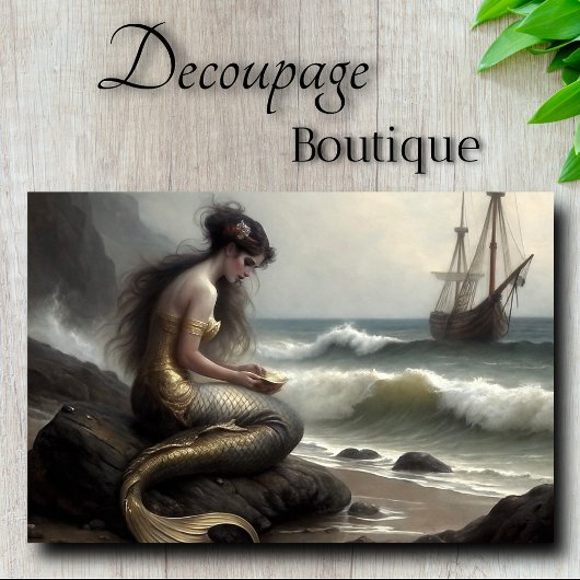 Zeemeermin Geschenk aan de Zee Decoupage Tissuepapier