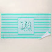 Zeemeermin gestreept zeeschuimstrand strandlaken (Voorkant)